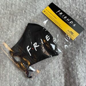 NWT FRIENDS cloth face mask with elastic hanging strap.